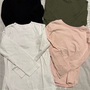 Bundle of 4 Girls 4T Long Sleeve Solid Color Shirts